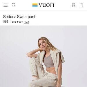 Vuori Women's Beige Jogger Pants